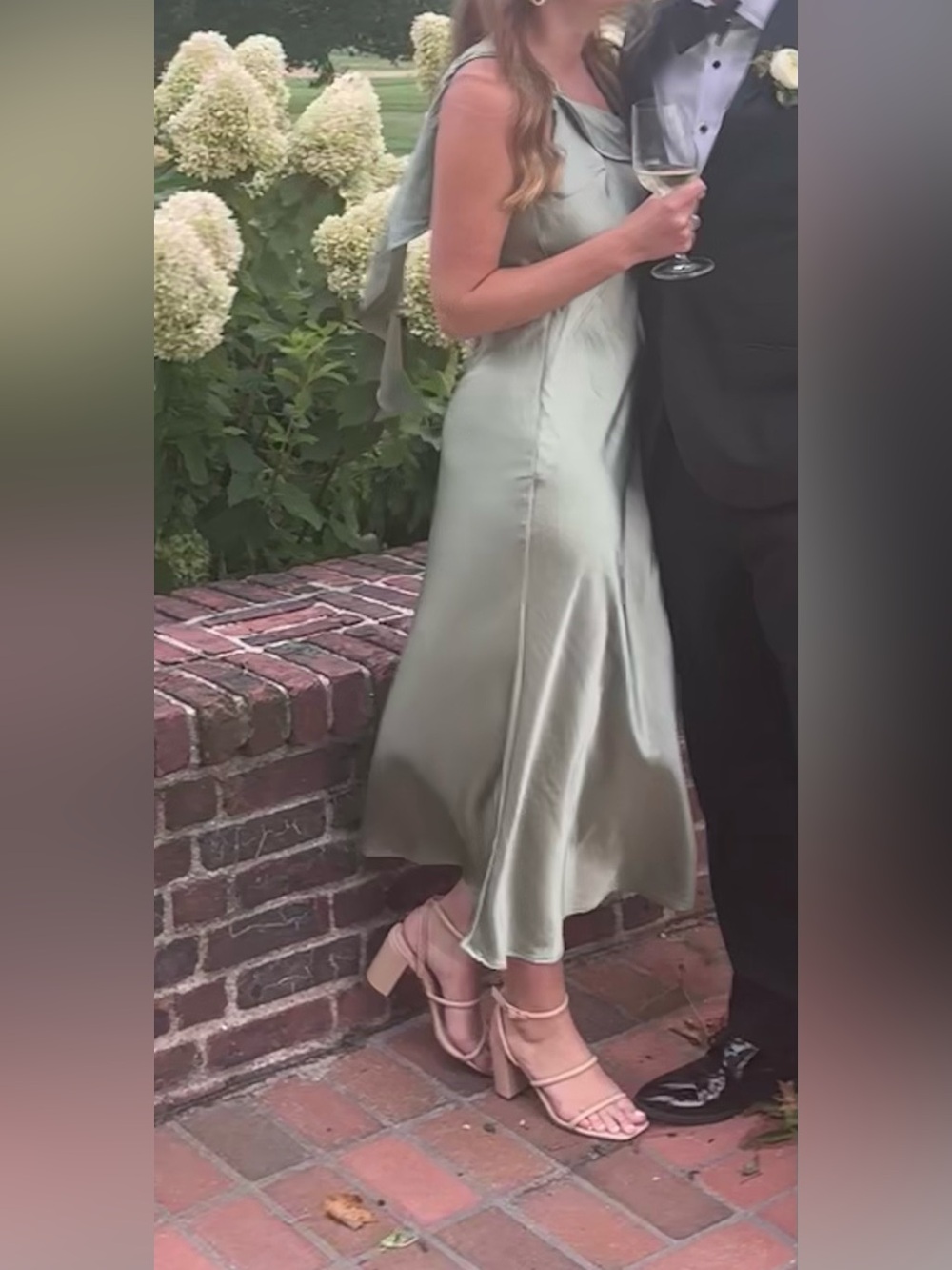 Silky Midi Slip Dress in Sage Green